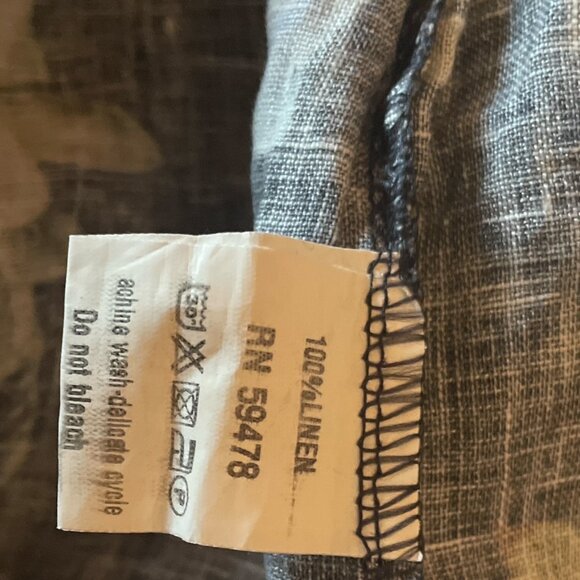 Le Ragazze Women's Boho Flowy Tiered Navy Linen Floral Dress Italy S - Picture 7 of 8